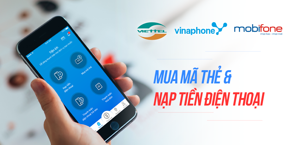 Nạp tiền điện thoại, mua mã thẻ