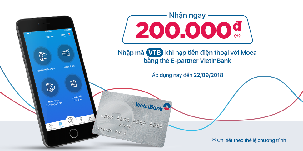 Gắn thẻ VietinBank – Nạp tiền điện thoại thật nhanh