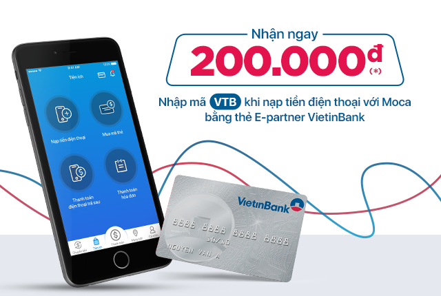 Gắn thẻ VietinBank - Nạp tiền điện thoại thật nhanh
