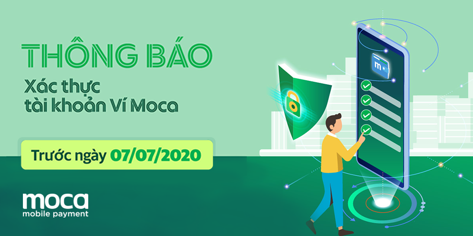 Thông báo về việc xác thực tài khoản Ví Moca