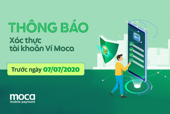 Thông báo về việc xác thực tài khoản Ví Moca